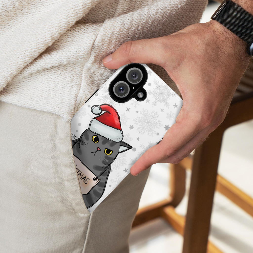 Christmas Tree Killer Phone Case, Meowy Catmas Phone Cover, Cat Lover Case for iPhone 16 15 14 13 Pro Max Plus, Samsung S25, 172