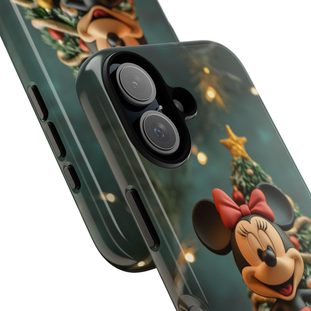 Disney Mouse 3D effect Phone Case, Cartoon Xmas 3D Design, Mouse Christmas Phone Case for iPhone 16 15 14 Magsafe, Samsung S24, 442.2