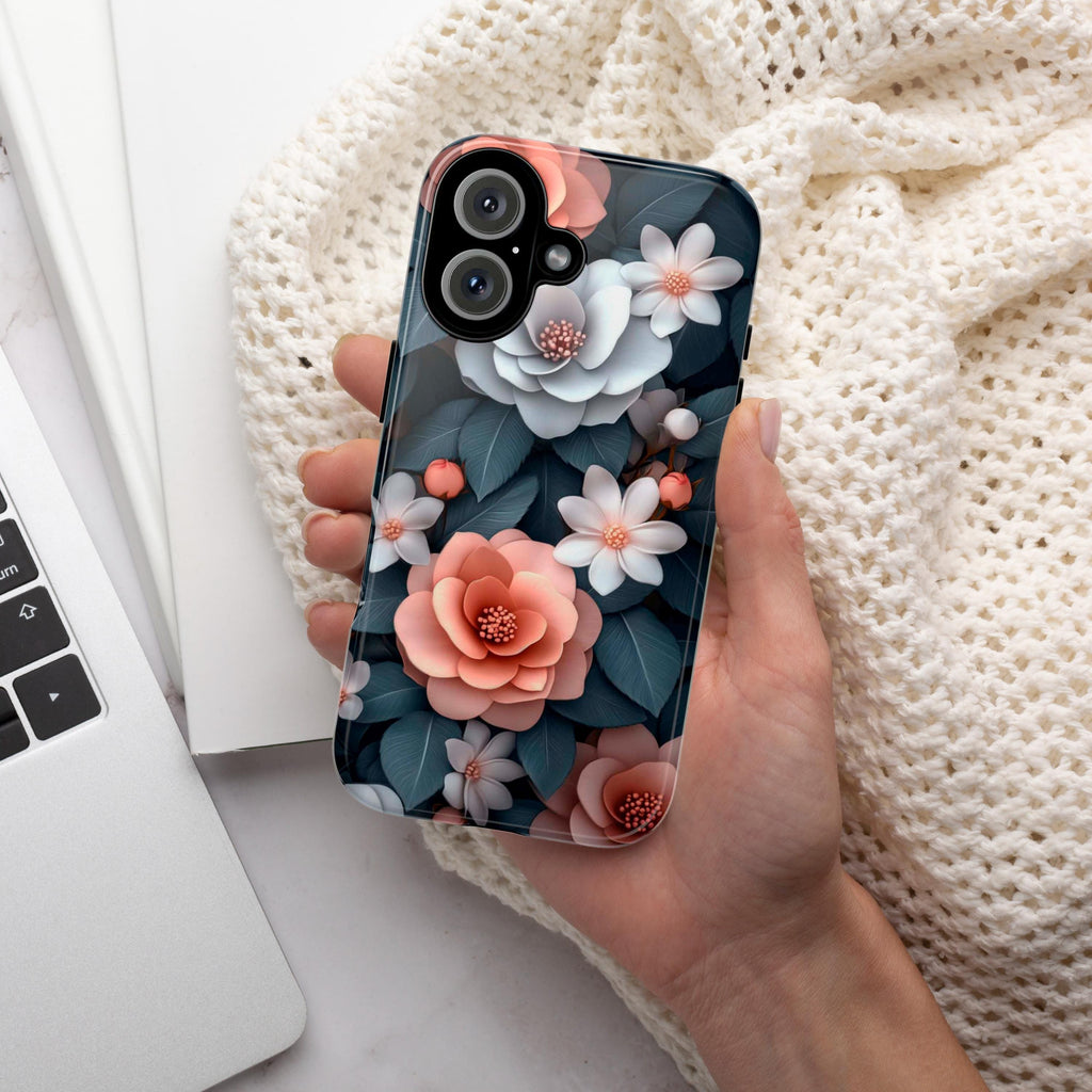 3D effect Floral Phone Case, Flower Design Protective Cover, Botanical Art Case for Nature Lovers iPhone Tough or Magsafe, Samsung, 439.42
