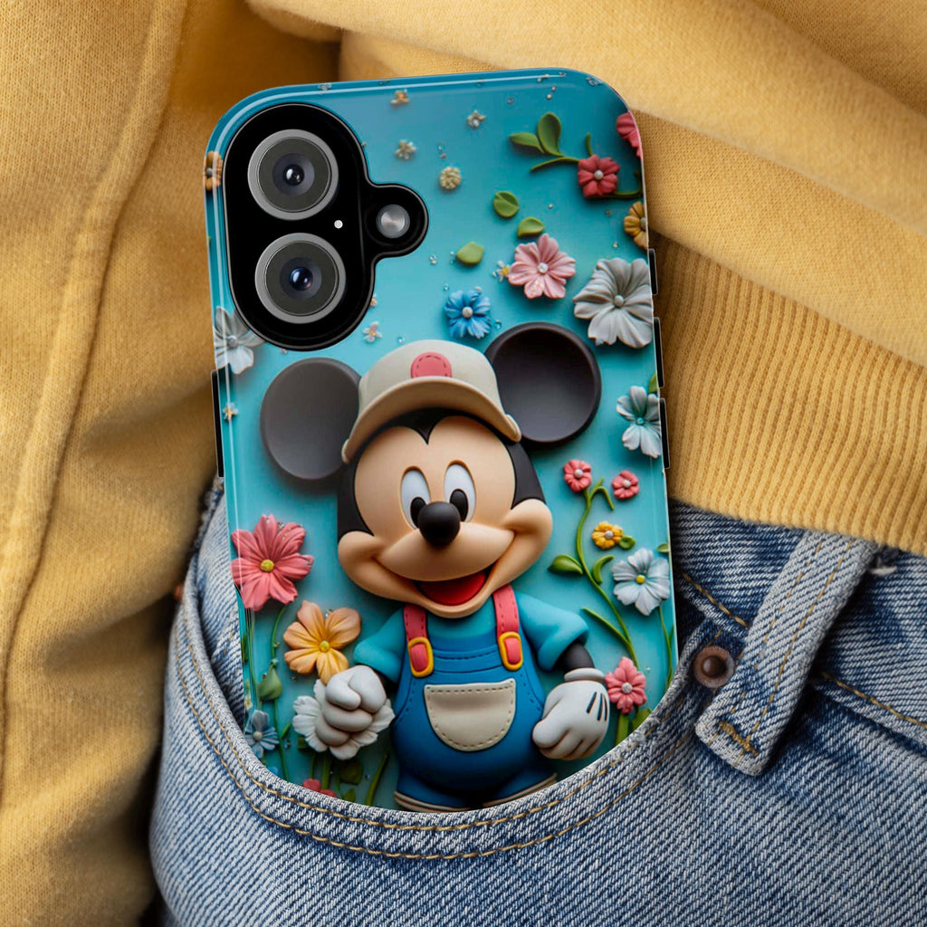 Mickey Mouse Gardener Phone Case, 3D Disneyland Festive Phone Cover for iPhone 16 15 14 13 Pro Magsafe Samsung Galaxy S24, 442.36