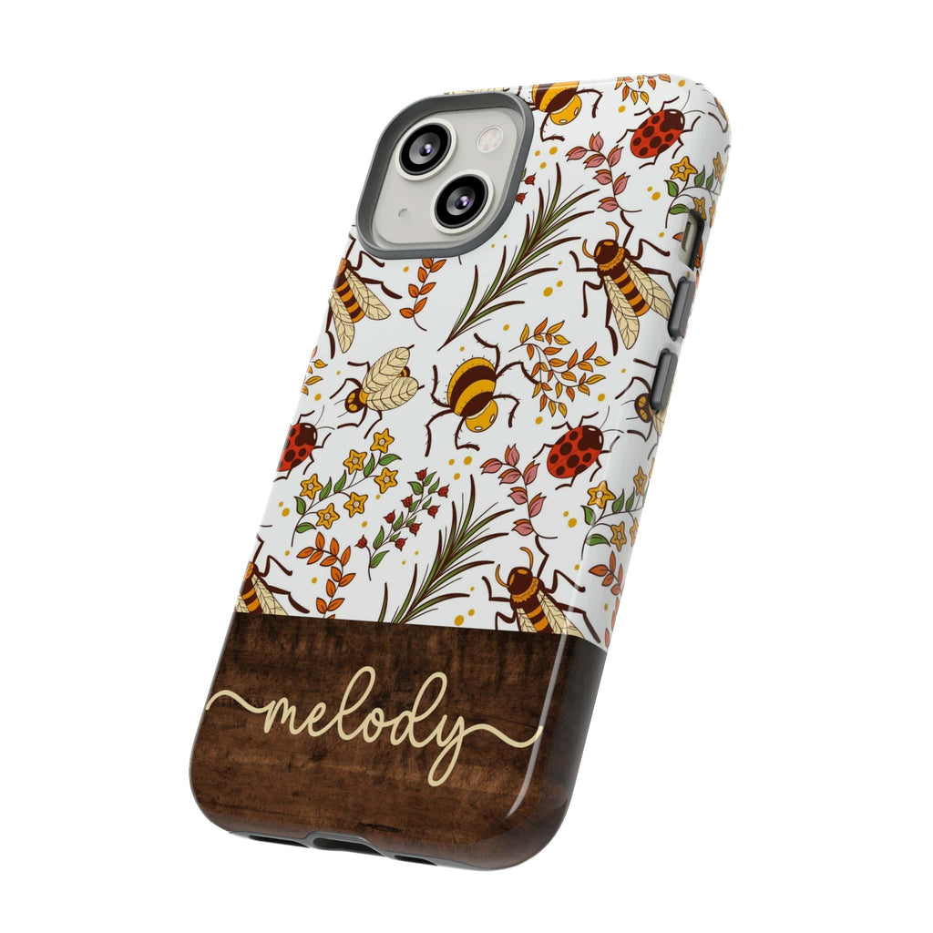 Honeycomb Bee Phone Case, Beetle iPhone Case, Ladybird Botanical Cover for iPhone 16 15 Pro Max 14 13 12 Samsung Galaxy S23 S22 Google Pixel