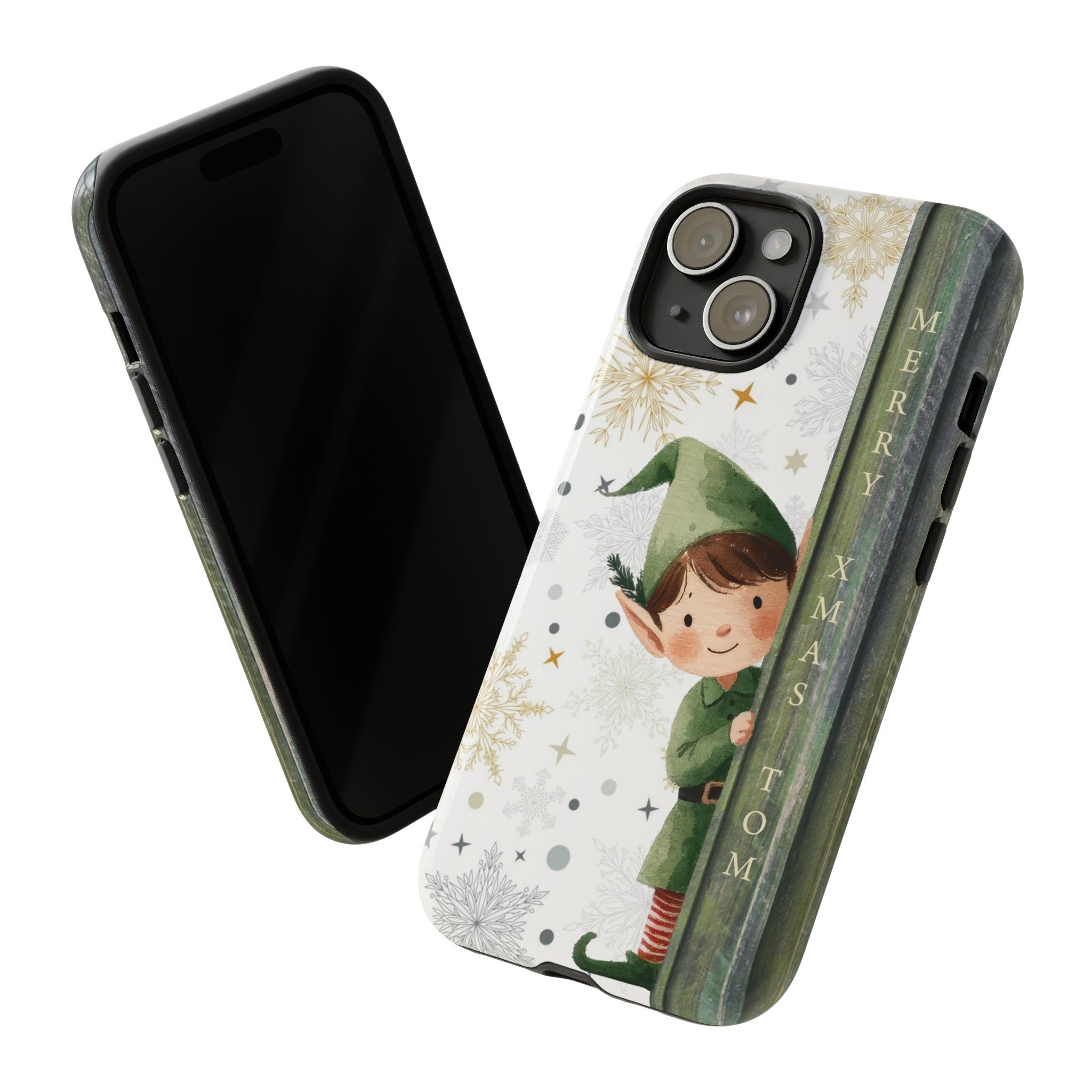 Personalized Merry Xmas Elf Phone Case Winter Holiday Christmas Case Phone Case for iPhone 16 15 14 13 12 11 Pro Max Plus/Samsung Galaxy