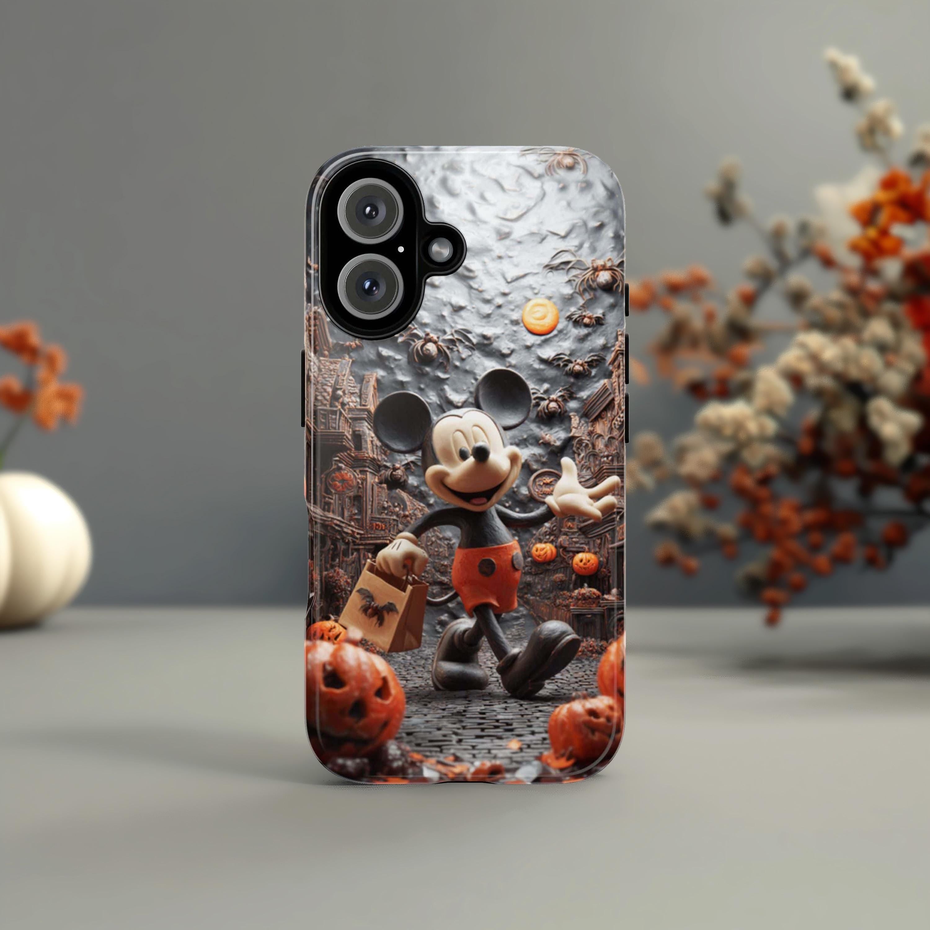 Disney Mickey Mouse Halloween City Phone Case, Moon & Bats Spooky Night Haunted Cover for iPhone 17 16 Tough or Magsafe, Samsung, 442.60