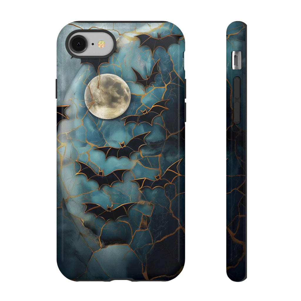 Halloween Lover Phone Case Celestial Bats Stained Glass Cover Spooky Moon Case for iPhone 16 15 14 13 12 Pixel Galaxy S 24 23 22 21 20