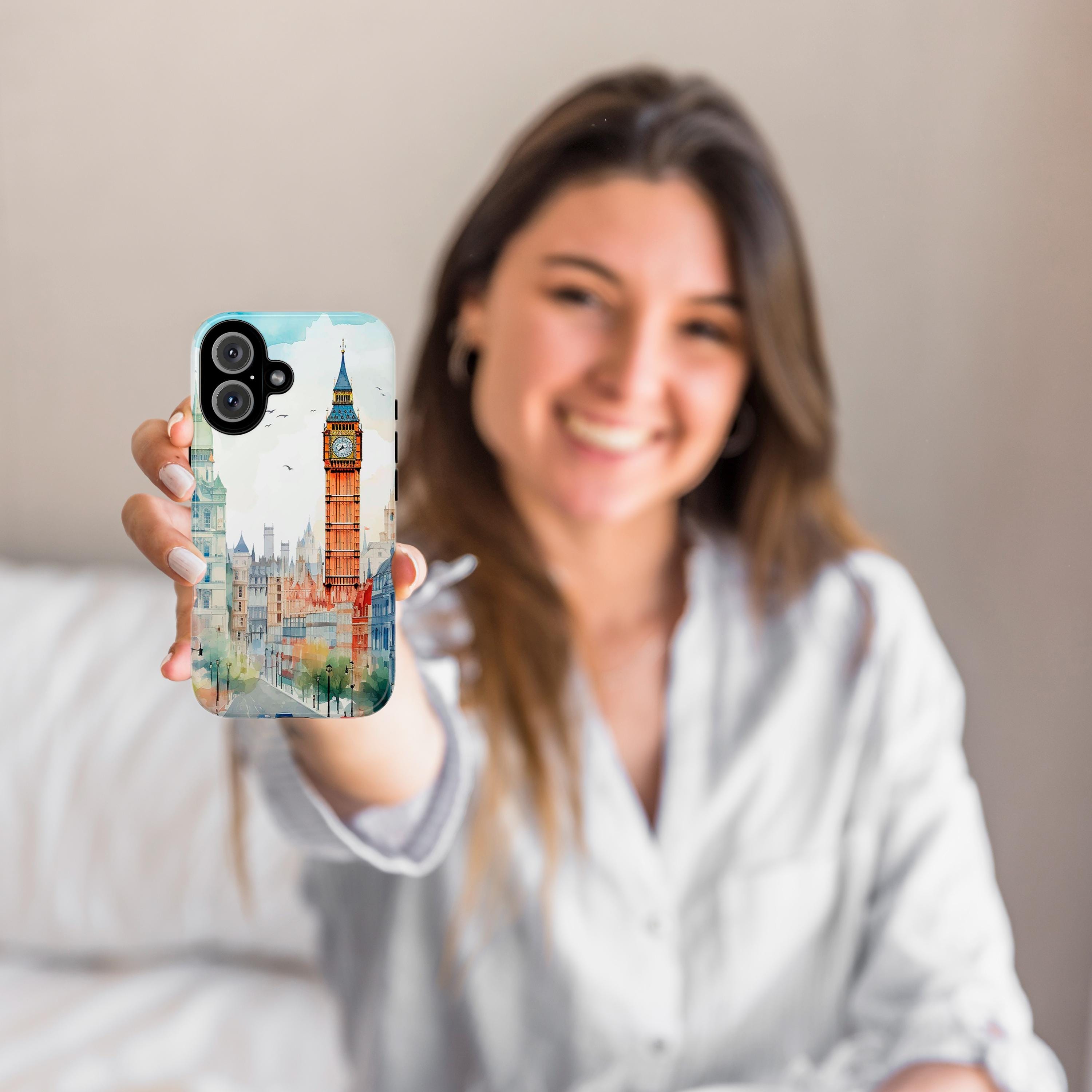London Big Ben Phone Case, London Building Phone Case, English City Phone Cover for iPhone 16 15 14 13 Pro Max Plus/Samsung S25, 187.3