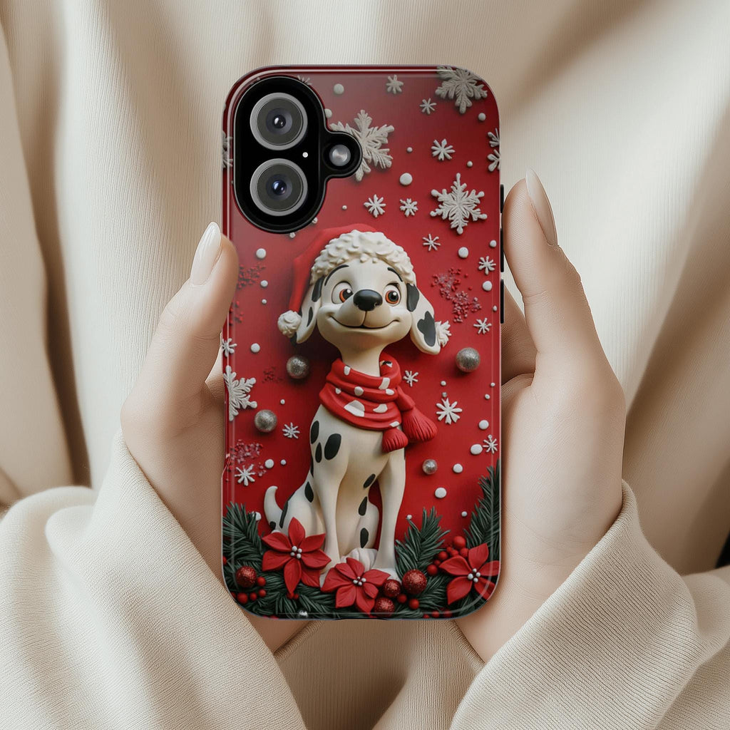 Dalmatian Dog Cartoon Movie Phone Case, Disney Dalmatian 3D Phone Case, Santa Case for iPhone 16 15 Magsafe, Samsung S24, 442.26