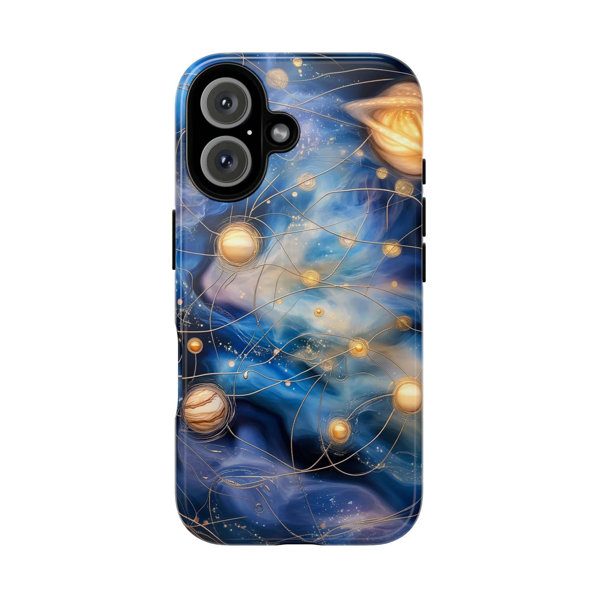 Myterious Galaxy Stained Glass Phone Case with Planets & Stars | Mystic Design for iPhone 16 Pro Max 15 14 Plus Mag Safe, Samsung S24 Ultra