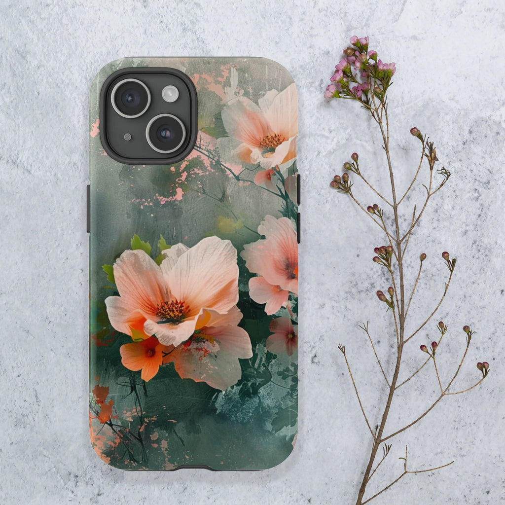 Fine Art Paint Floral Phone Case, Aesthetic Phone Case, Mother's Day Cover for iPhone  16 15 14 13 12 11 Pro Max Plus Samsung Galaxy S23 S22