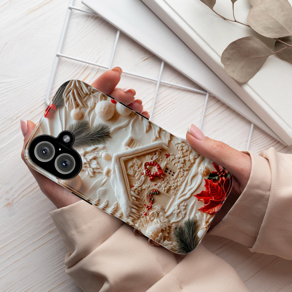 Winter Wonderland Phone Case, 3D Christmas House Holiday MagSafe for iPhone 16 15 14 13 12 Pro Max Plus, Samsung S24 Ultra, Pixel 8, 433.8