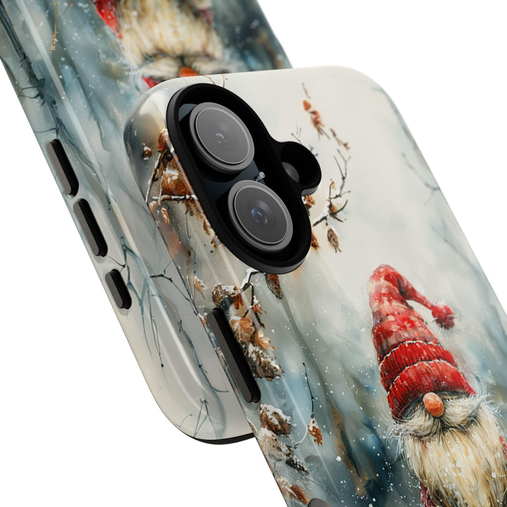 Winter Forest Gnome Phone Case, Christmas Gnome & Winter Festive Holly Magsafe Case for iPhone 15 14 13 12 Pro Max Plus, Samsung S24, 427.10