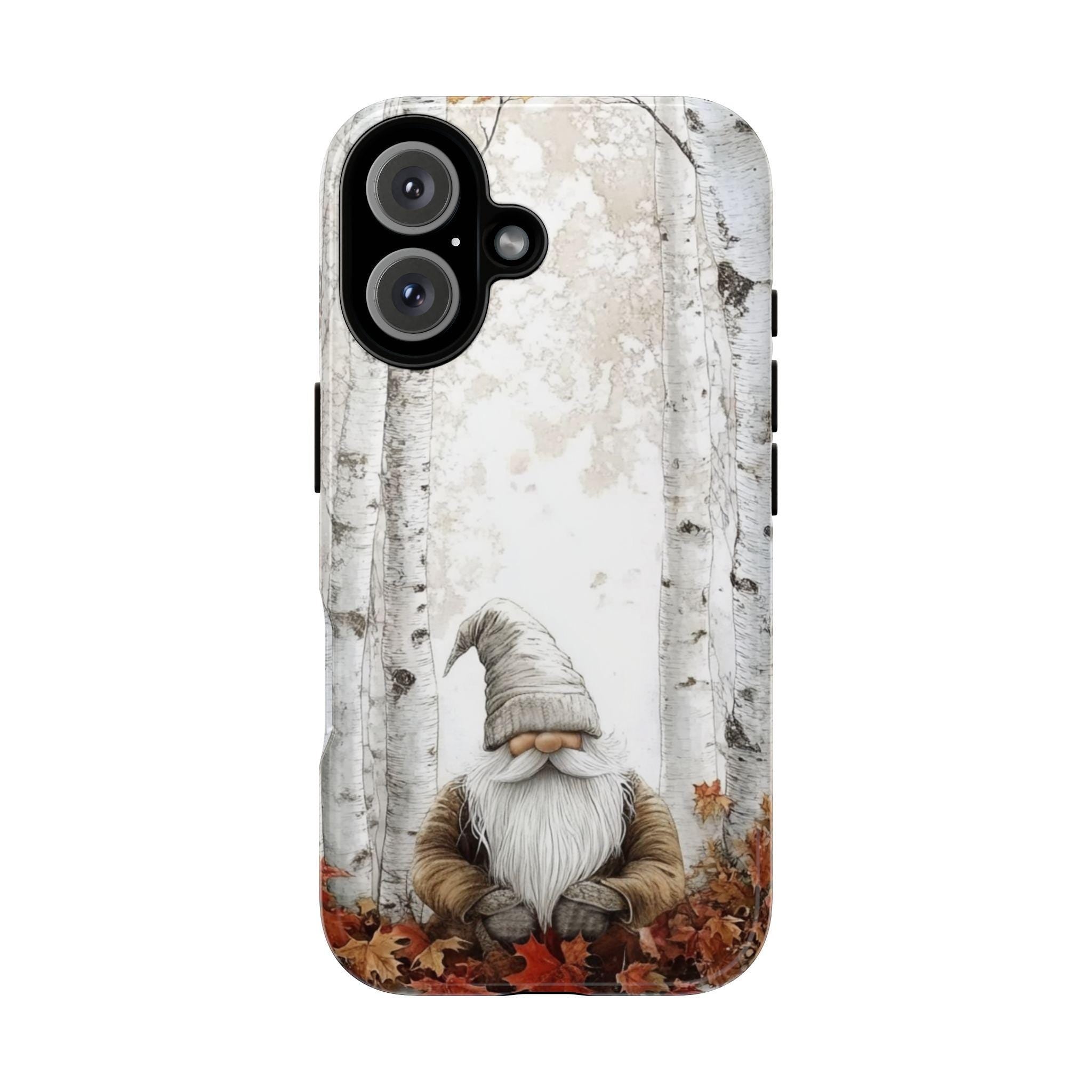 Cozy Festive Holiday Gnome Phone Case, Christmas Gnome & Holly Design for iPhone 15 14 13 12 Pro Max Plus / Samsung S23 S22, 427.3