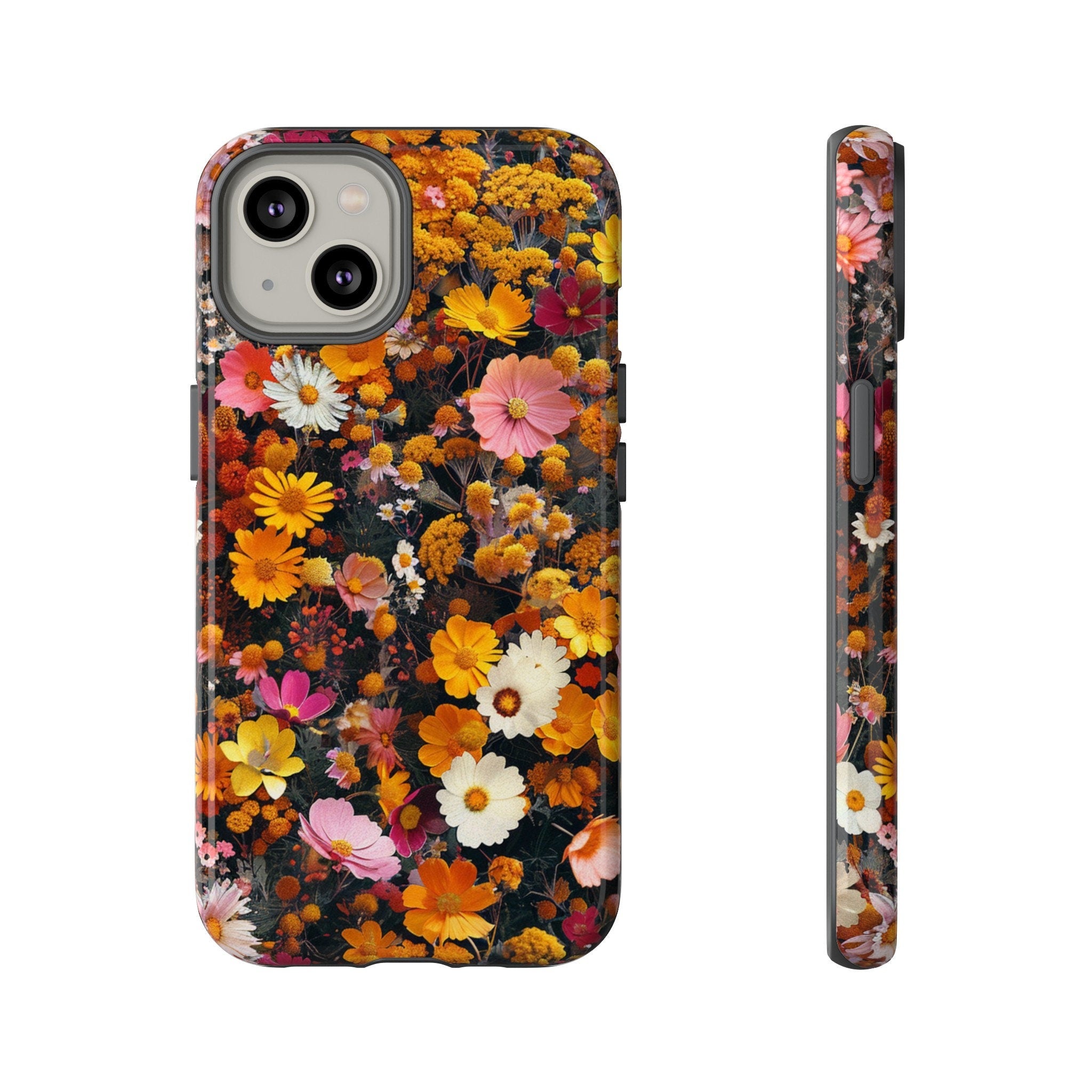 Wild Floral Cottagecore Style Phone Case Flowers Phone Cover for iPhone 16 15 14 13 12 11 XR Pro Max Plus/Samsung Galaxy, Mothers Day Gift