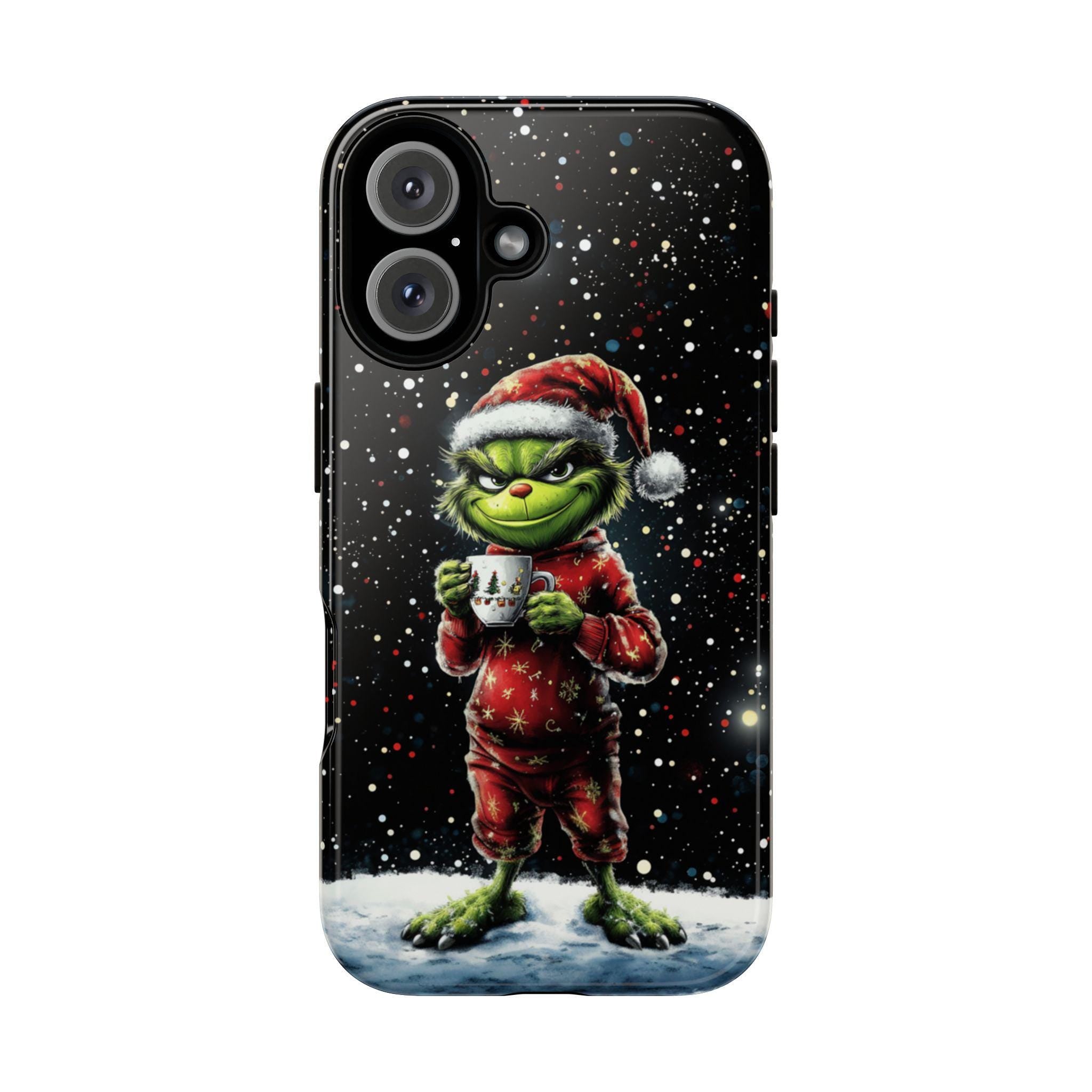 Christmas Grinch Phone Case, Green Xmas Holiday Gift Case, Festive Christmas MagSafe for iPhone 16 15 14 13 Pro Max Plus, Samsung S25, 431.2