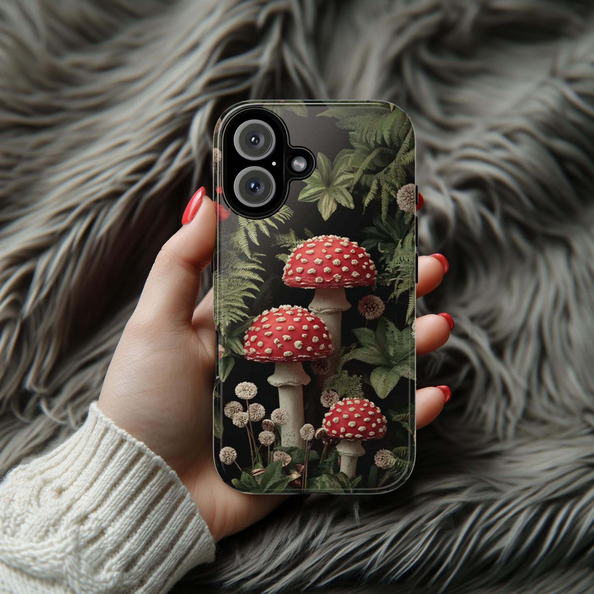 Mushrooms Woodland Design | Nature Lovers Cover, Botanical Phone Case for iPhone 17 16 15 Tough or Magsafe, Samsung, 482.3