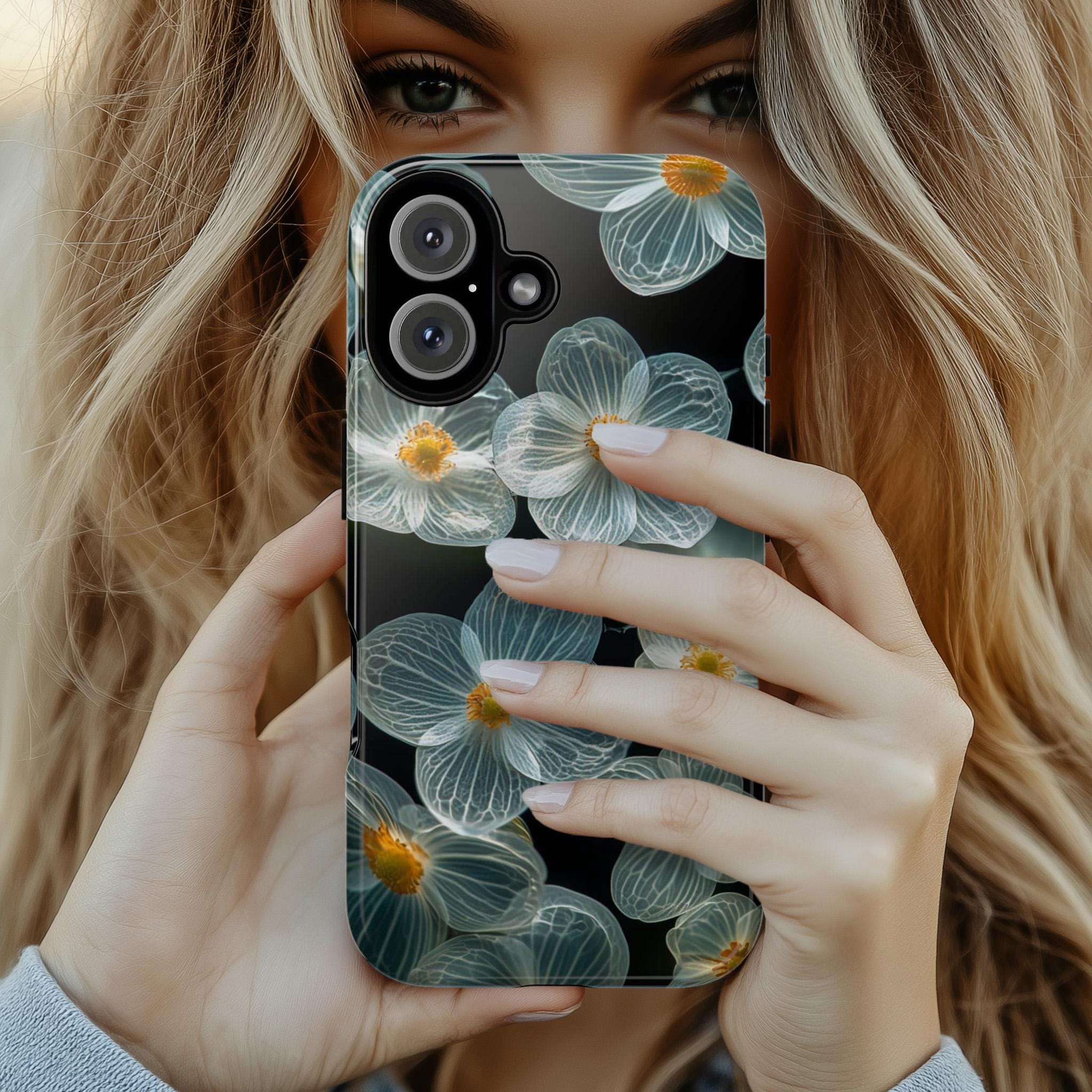Diphylleia Grayi Floral Phone Case, Japanese-Inspired Design for iPhone for iPhone Magsafe & Android Devices, Samsung S24, Pixel 9, 428.16