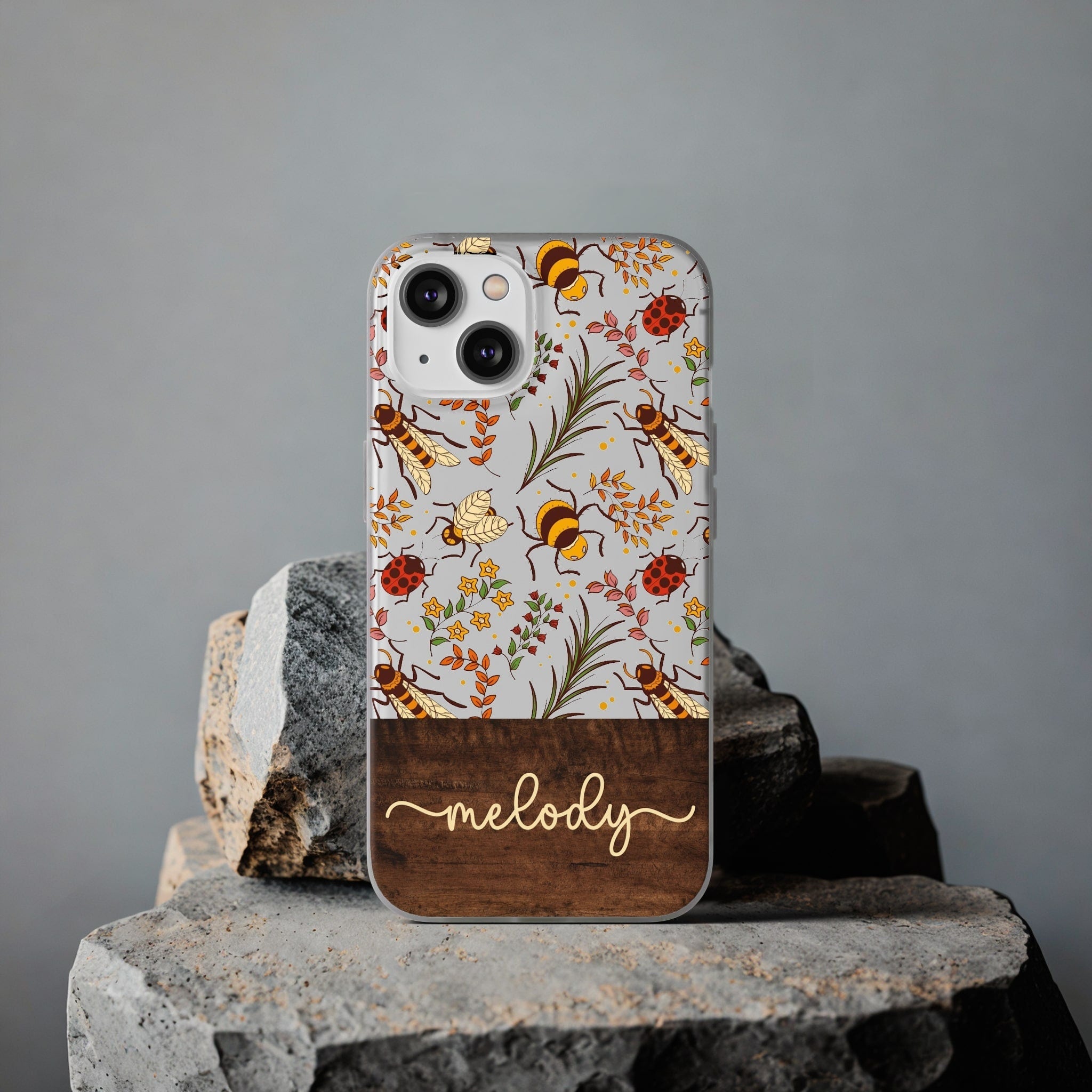 Honeycomb Bee Phone Case, Beetle iPhone Case, Ladybird Botanical Cover for iPhone 16 15 Pro Max 14 13 12 Samsung Galaxy S23 S22 Google Pixel