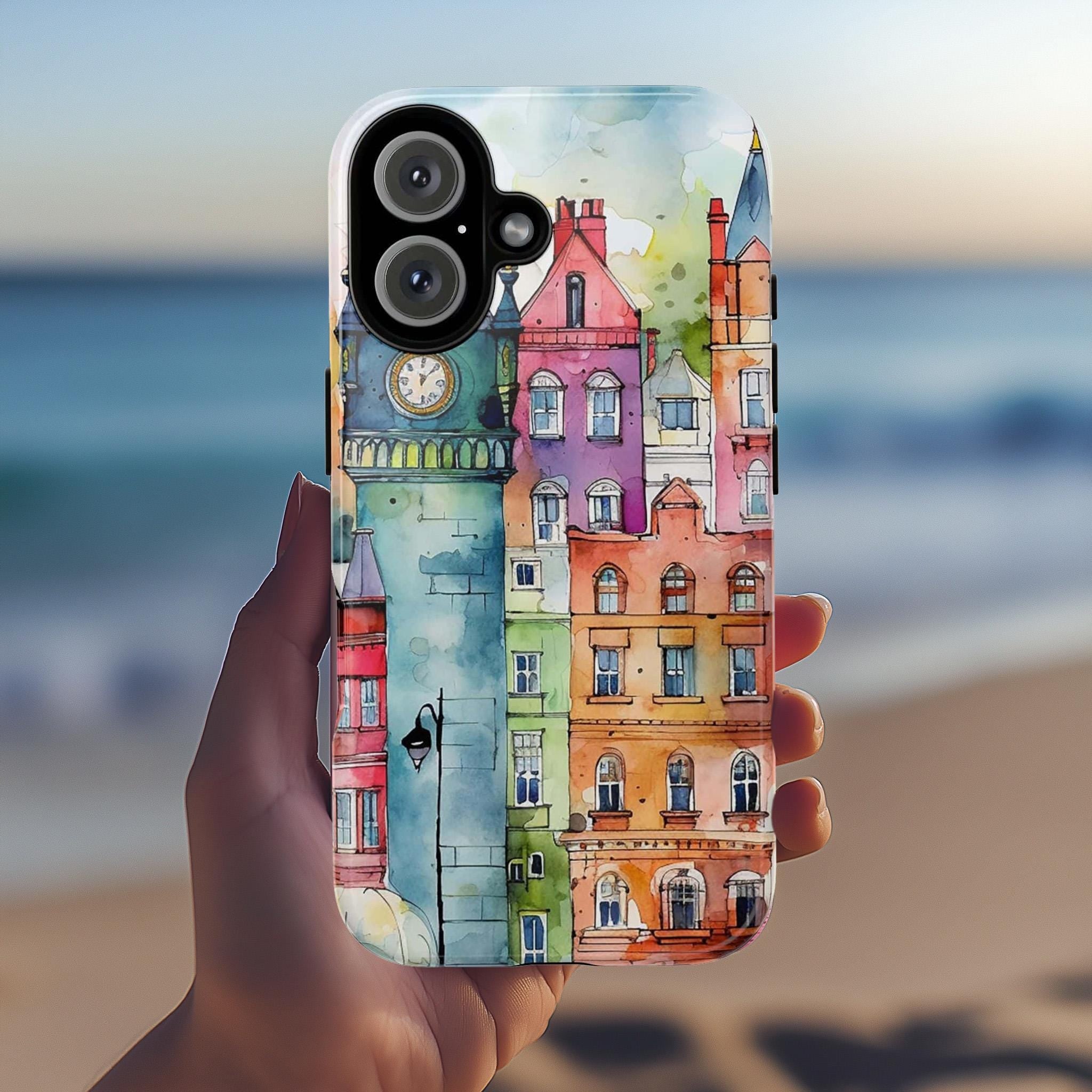 London Building Phone Case, London Colorful Phone Case, English City Phone Cover for iPhone 16 15 14 13 Pro Max Plus/Samsung S25, 187.2