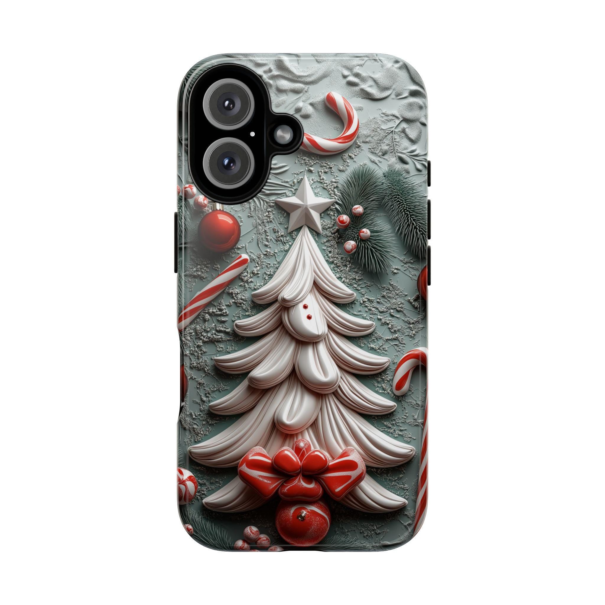 3D Christmas Tree Phone Case, Festive Xmas Design Cute Christmas Phone Cover, Xmas Gift for iPhone 16 15, Samsung Galaxy, 433.21
