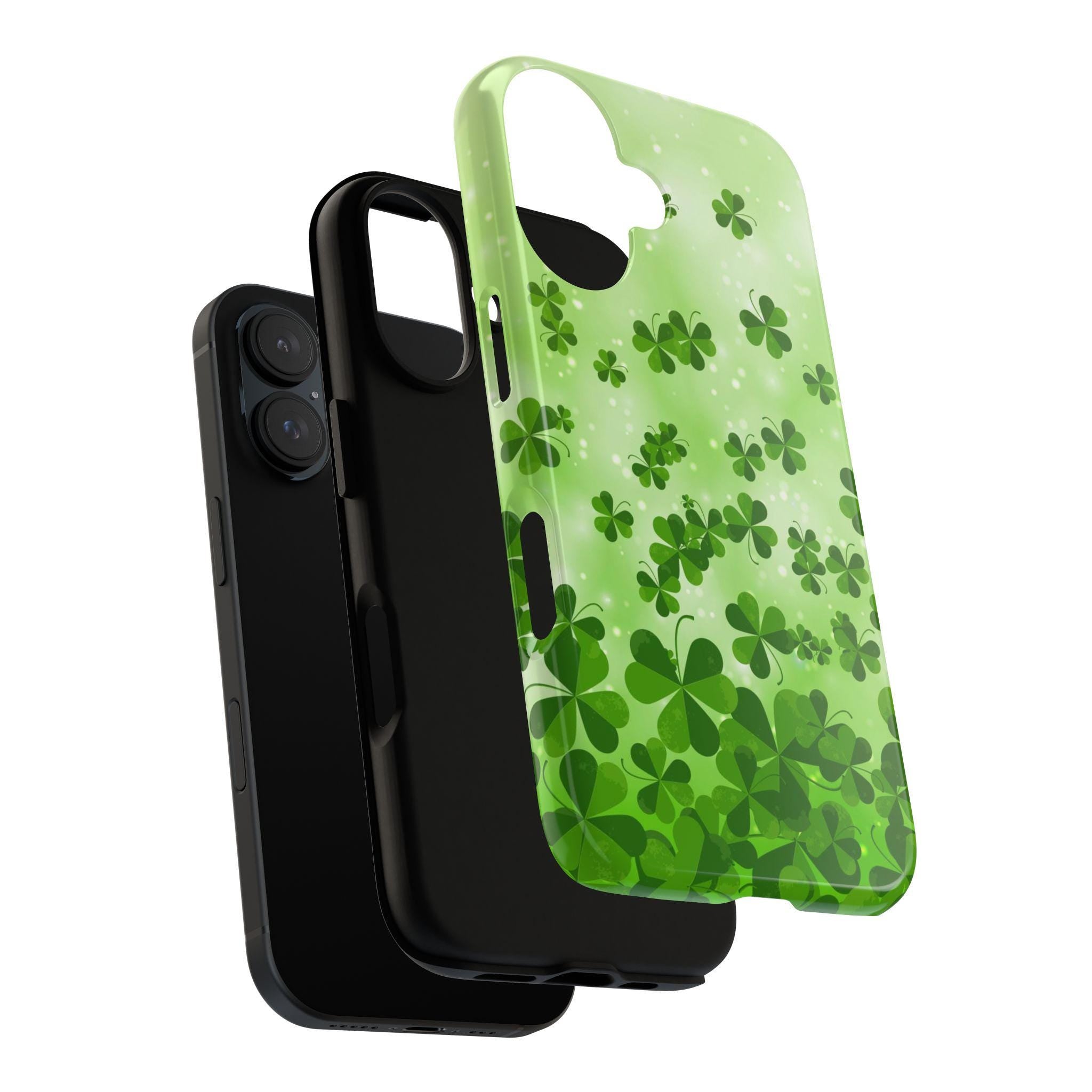 St Patricks Day Phone Case, Irish Luck Day Phone Case, Shamroc St Paddys Cover for iPhone 16 15 14 13 Pro Max Plus Samsung Galaxy S24, 289