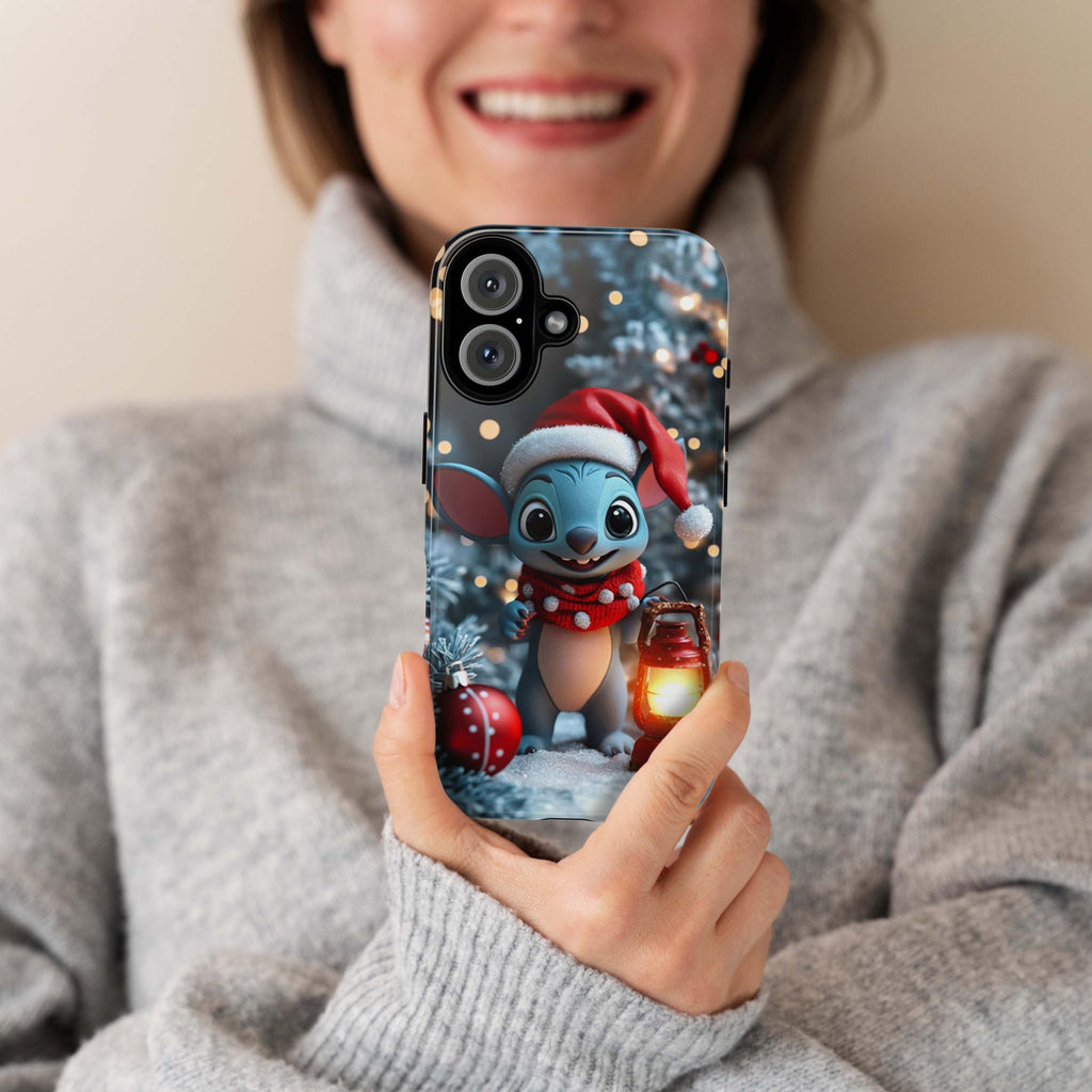 Chrismtas Stitch Lover 3D Phone Case, Cartoon Design Cover, Disney Fan Xmas Phone Case for iPhone 16 15 Magsafe, Samsung S24, 442.19
