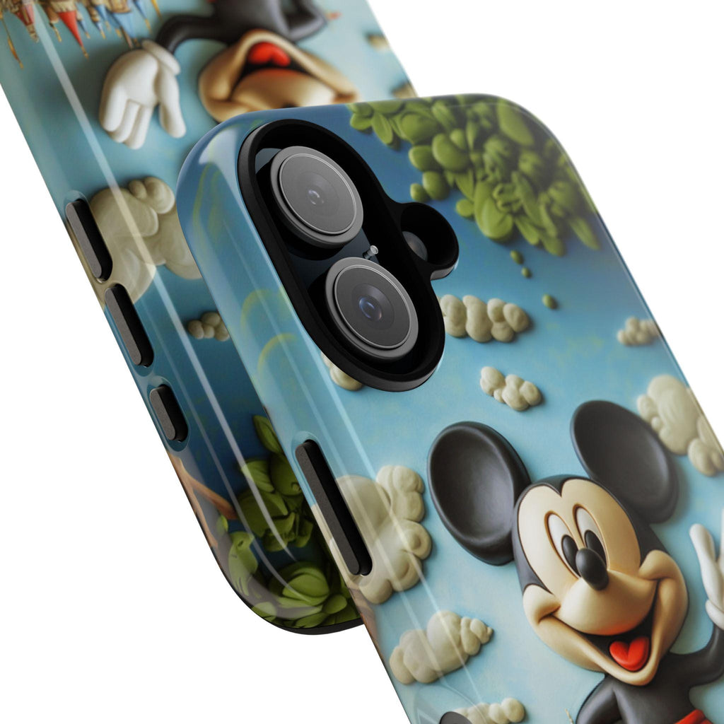 Mickey Mouse 3D effect Phone Case, Cartoon Mickey 3D Design, Disneyland Phone Case for iPhone 16 15 14 13 Pro Magsafe, Samsung S24, 442.1