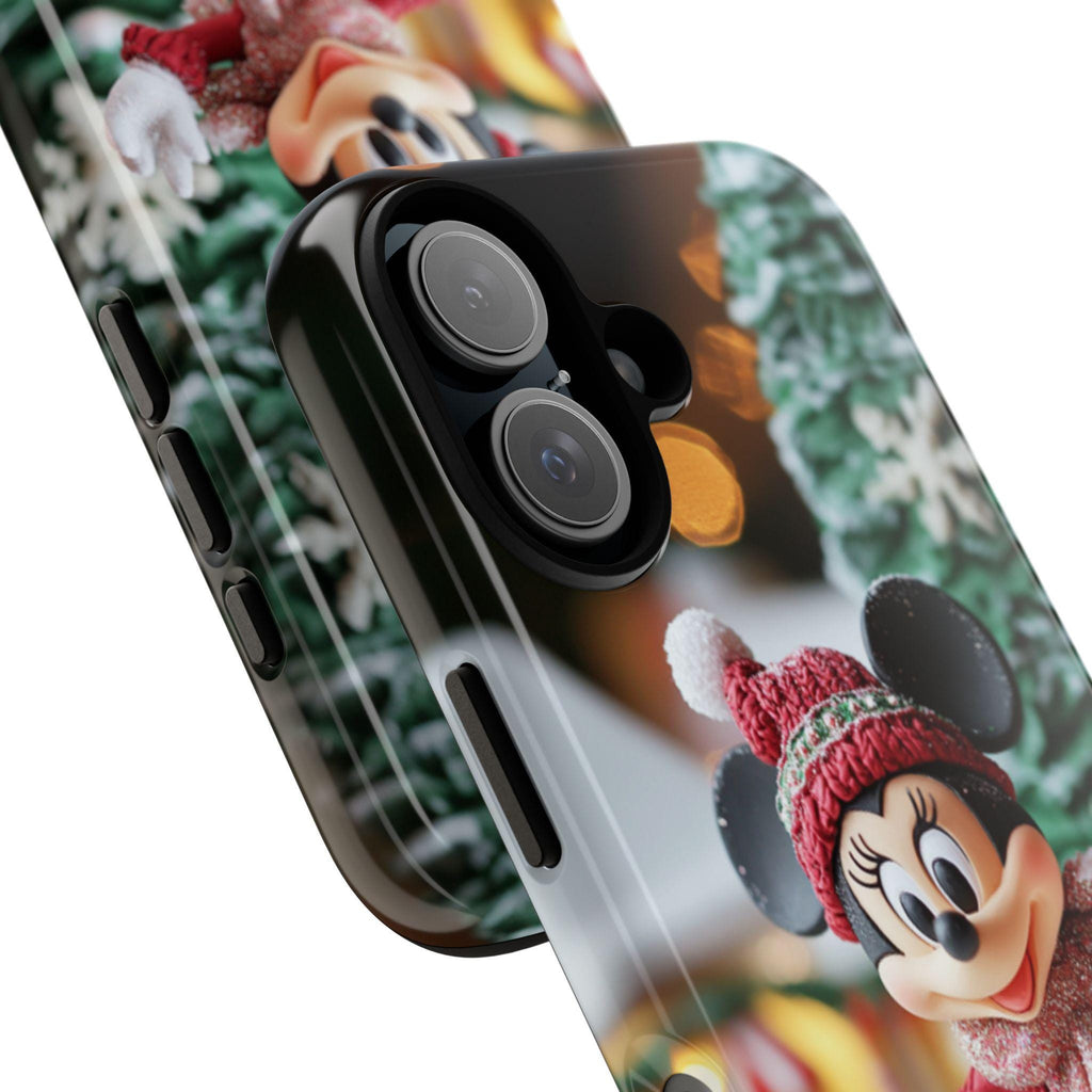 Christmas Minnie Mouse 3D effect Phone Case, Cartoon Xmas 3D Design, Disney Christmas Phone Case for iPhone 16 15 14, Samsung S24, 442.13