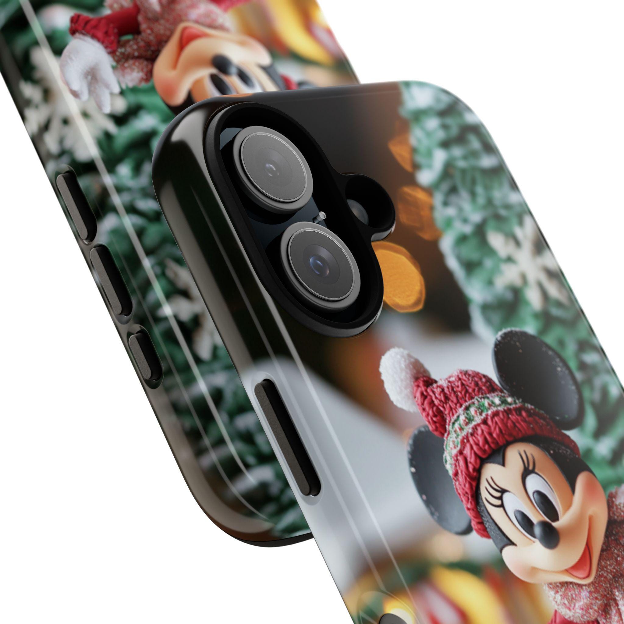 Christmas Minnie Mouse 3D effect Phone Case, Cartoon Xmas 3D Design, Disney Christmas Phone Case for iPhone 16 15 14, Samsung S24, 442.13