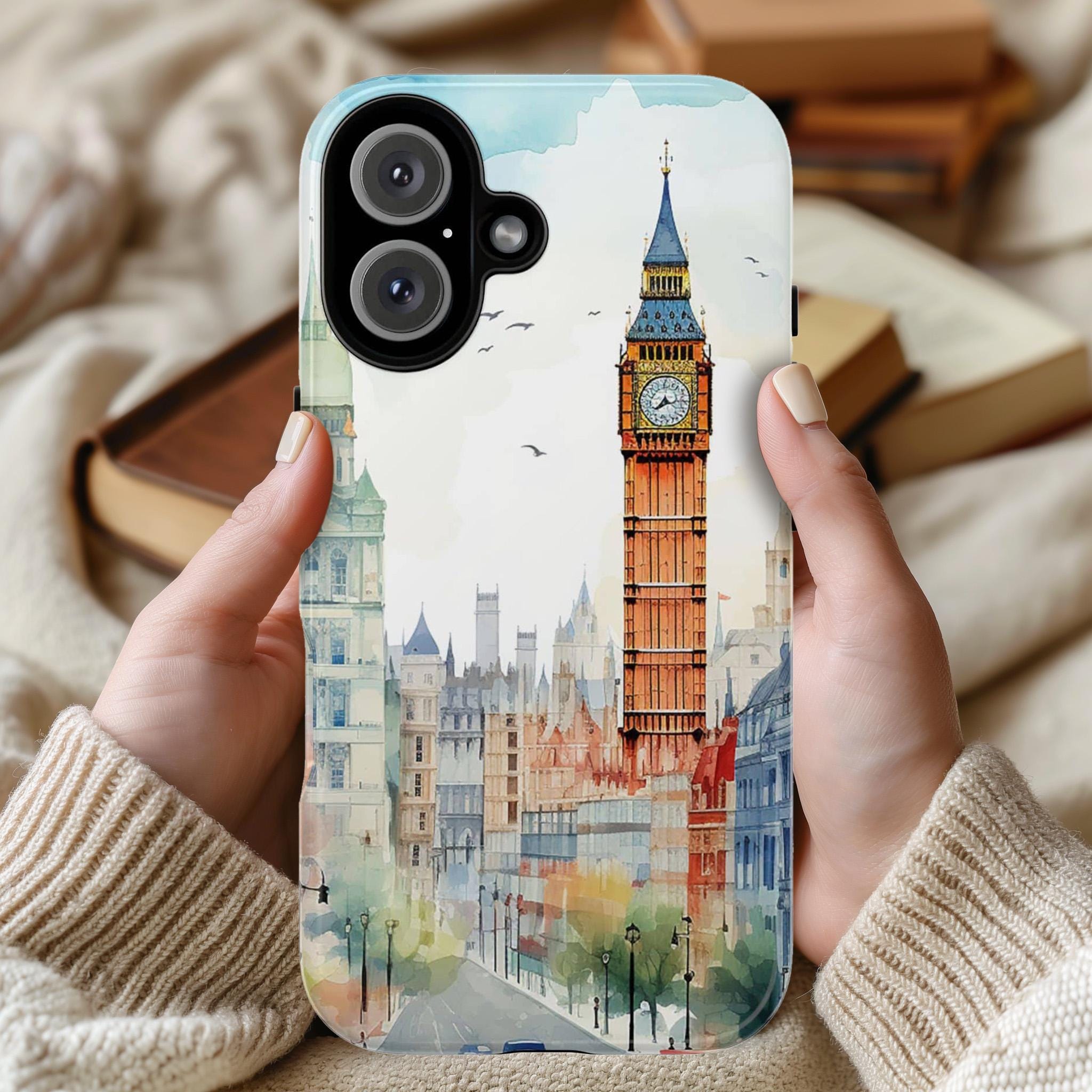 London Big Ben Phone Case, London Building Phone Case, English City Phone Cover for iPhone 16 15 14 13 Pro Max Plus/Samsung S25, 187.3