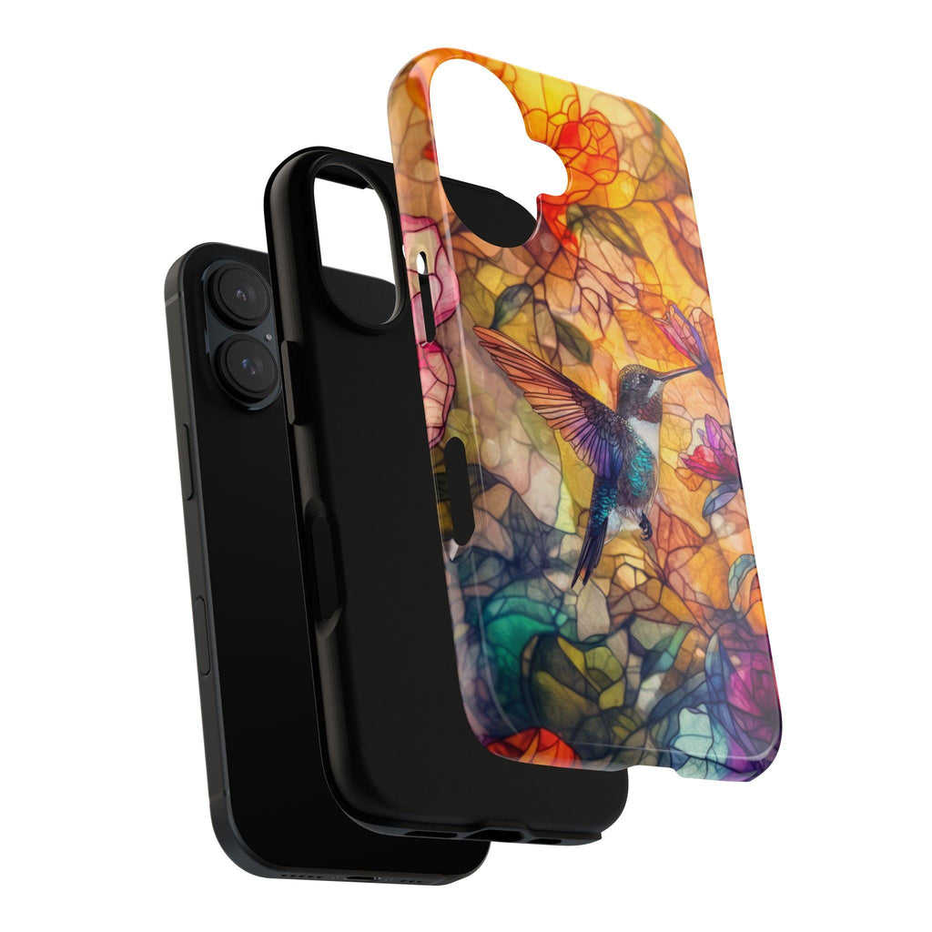 Hummingbird Stained Glass Phone Case, Perfect Gift For Bird Lovers Artistic Phonecase for iPhone 16 Magsafe, Samsung S25, 419.1