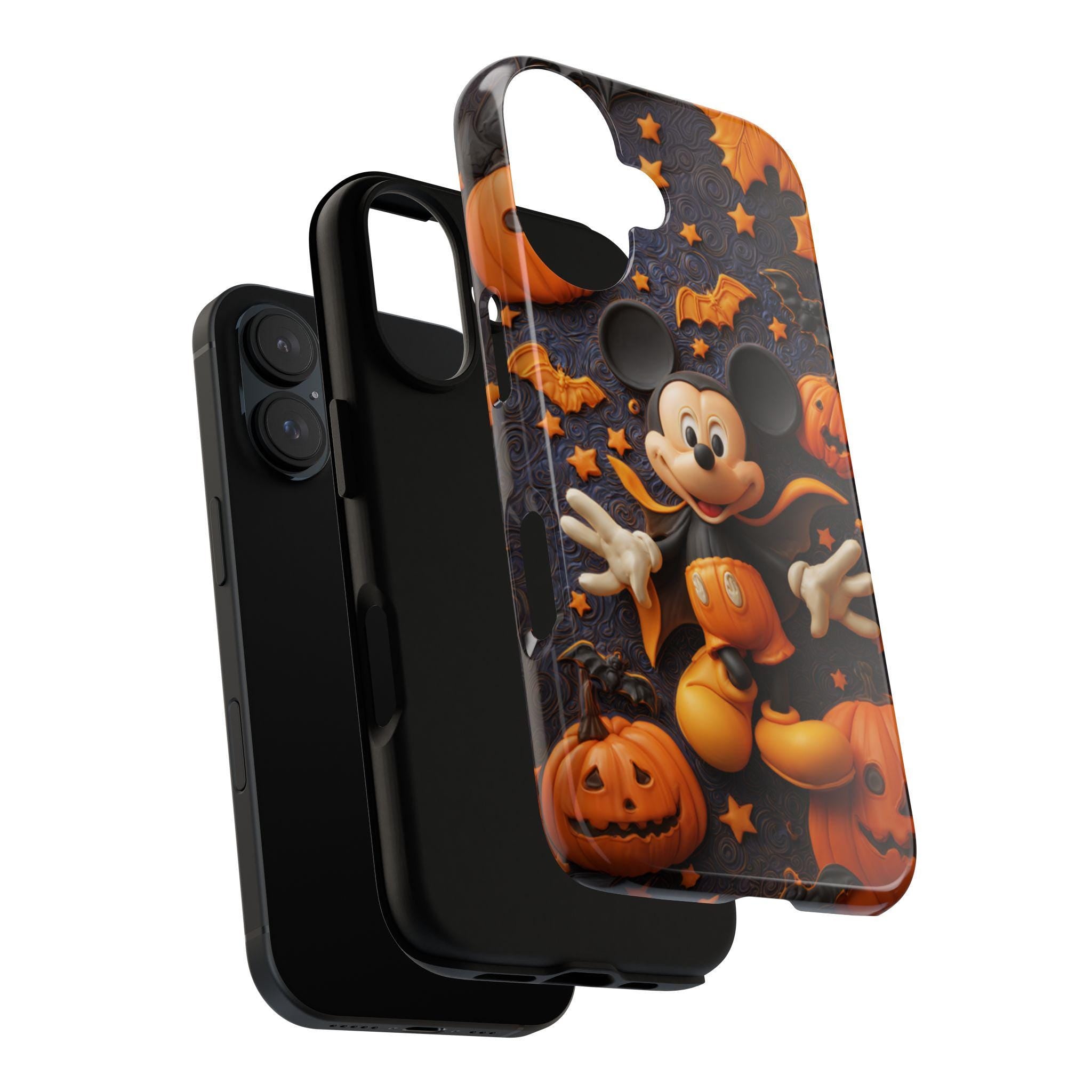 Mickey Mouse Lover Halloween Phone Case, Magical Pumpkins & Spiders Spooky Design Cover for iPhone 17 16 Tough or Magsafe, Samsung, 442.61
