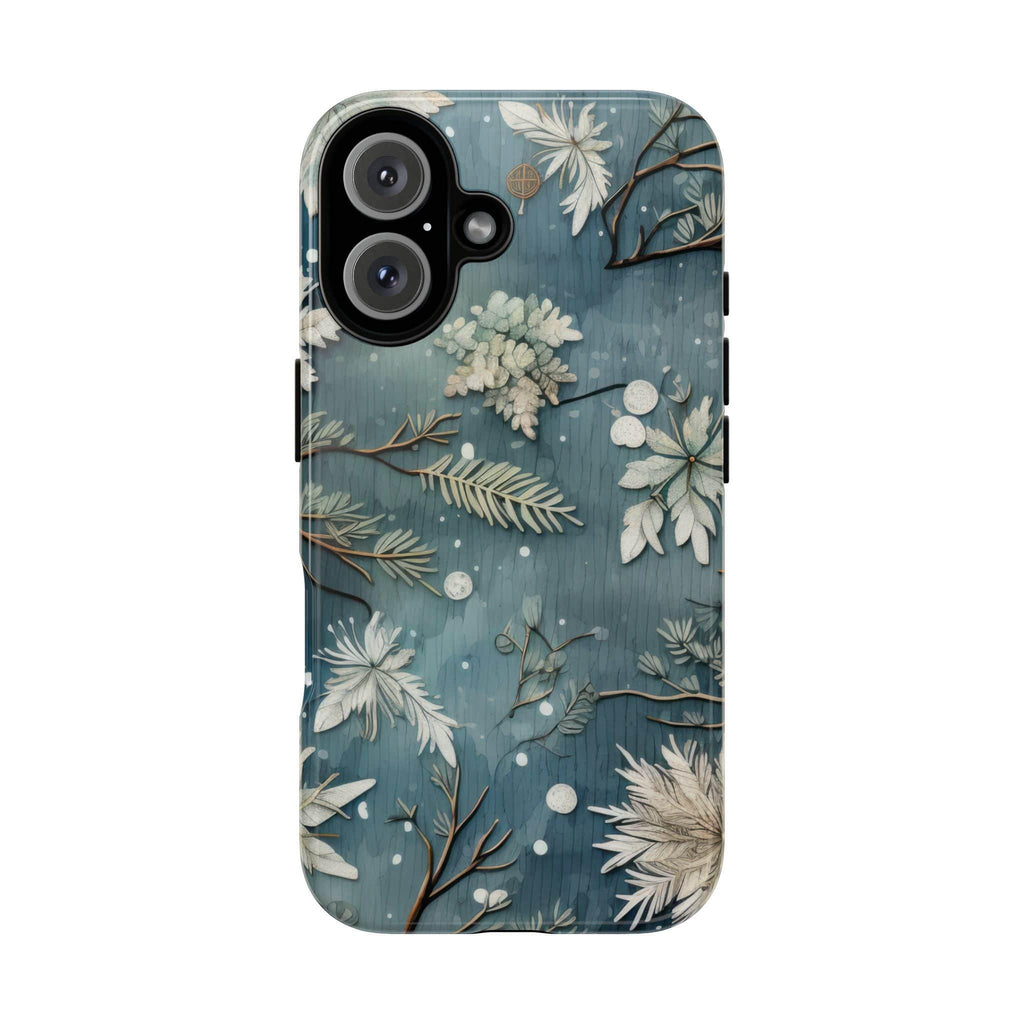 Winter Snowy Xmas iPhone Case, Holiday Winter Christmas Pattern Phone Cover for iPhone 15 14 13 12 11 8 Pro Max Plus, Galaxy S25, 411.11