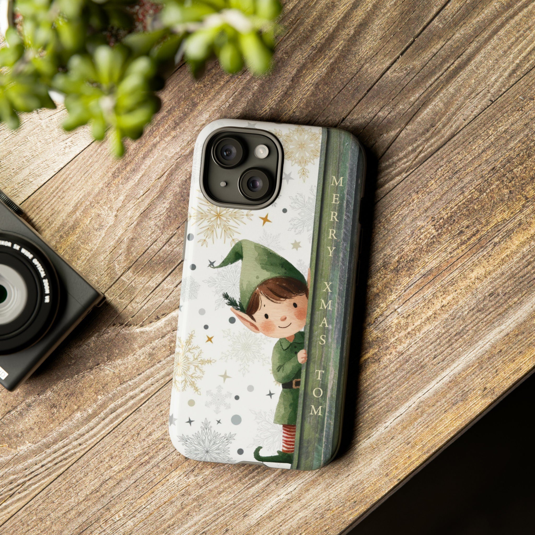 Personalized Merry Xmas Elf Phone Case Winter Holiday Christmas Case Phone Case for iPhone 16 15 14 13 12 11 Pro Max Plus/Samsung Galaxy