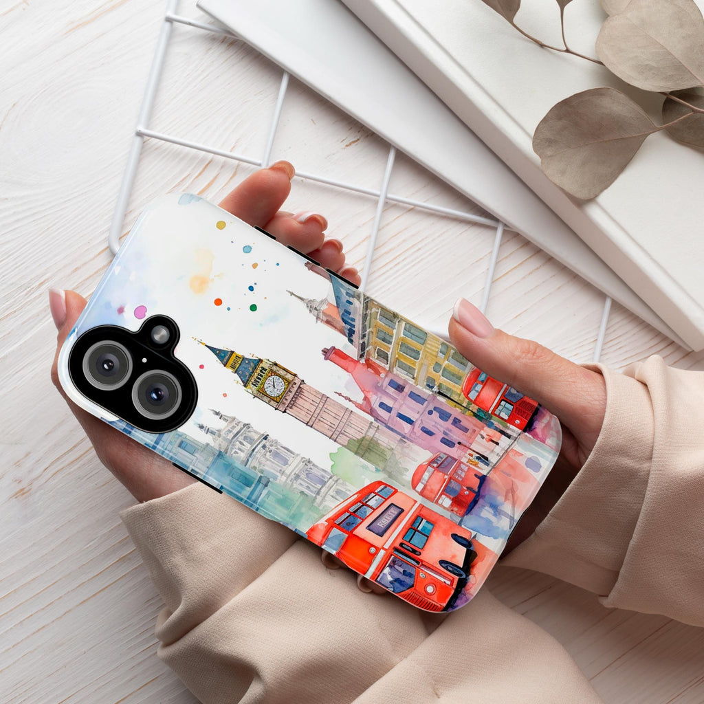 London Building Phone Case, Happy London Phone Case, English City Phone Cover for iPhone 16 15 14 13 Pro Max Plus/Samsung S25, 187.1