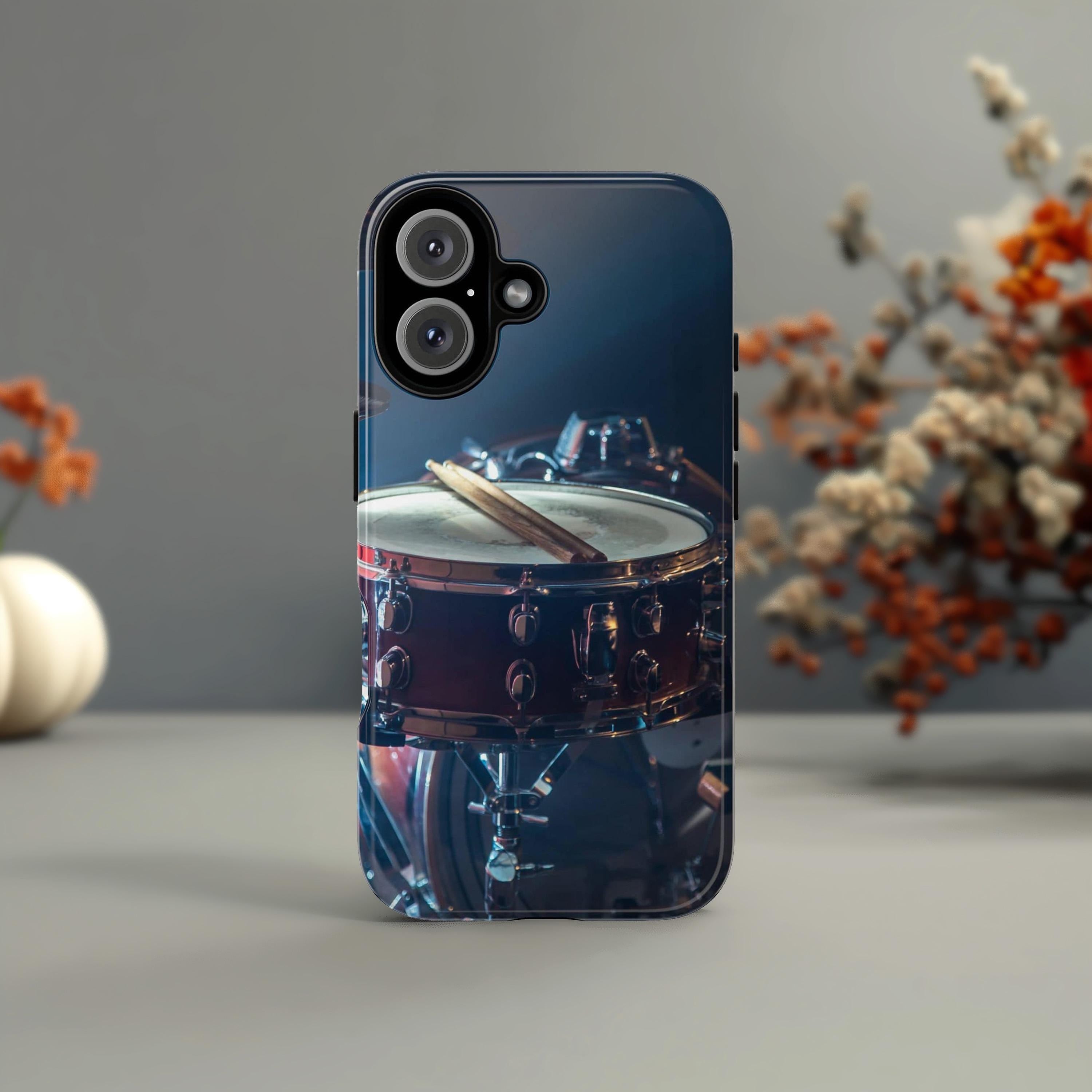 Music Lovers Phone Case, Drum Lover iPhone Case, Instruments Ethnic Drum Phone Cover for iPhone 13 15 14 13 Magsafe, Galaxy S25, 170.1
