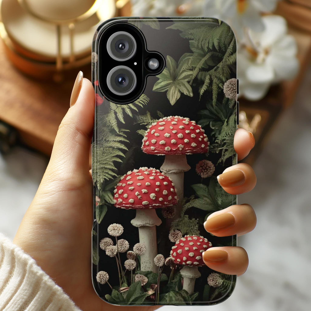 Mushrooms Woodland Design | Nature Lovers Cover, Botanical Phone Case for iPhone 17 16 15 Tough or Magsafe, Samsung, 482.3