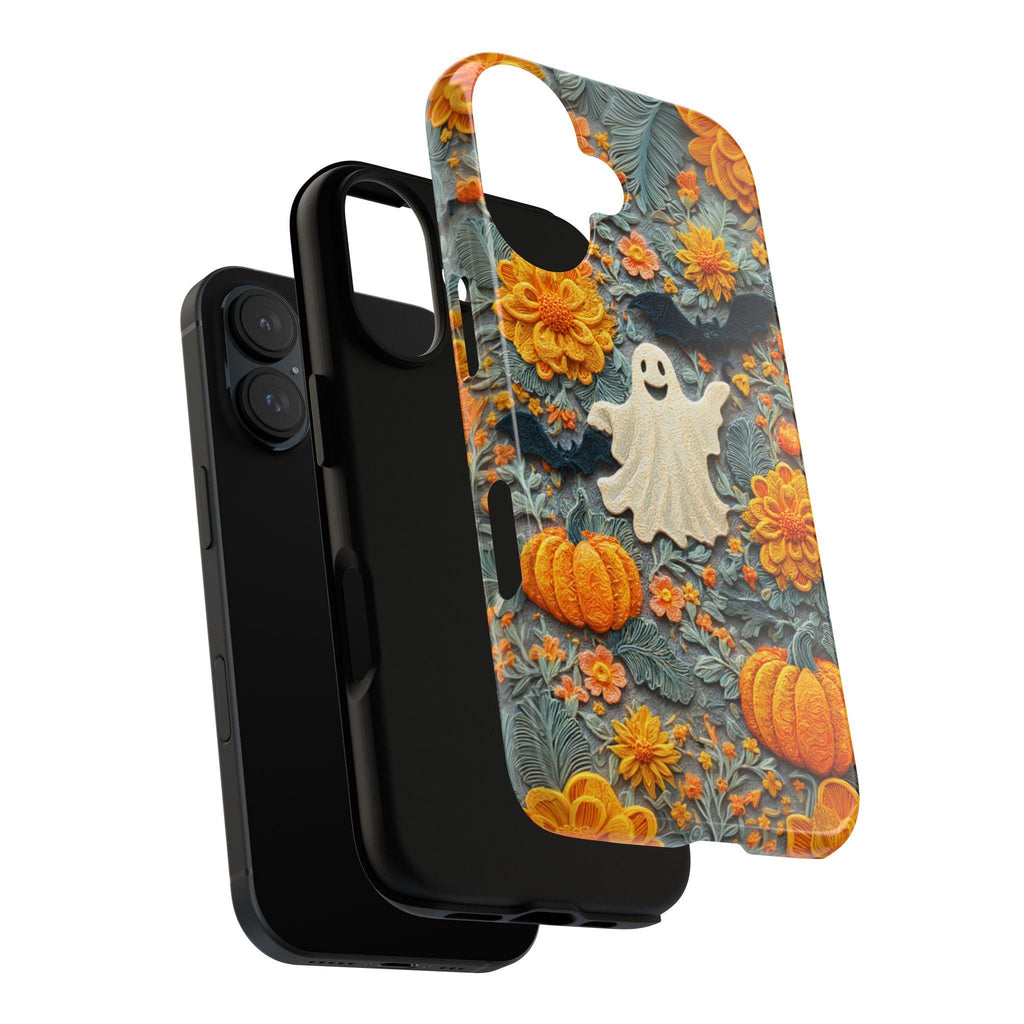 Halloween Ghost Pumpkin Phone Case | Cute Autumn Fall Seasonal Design | Spooky Cozy for iPhone 17 16 15 Tough or Magsafe, Samsung, 475.31