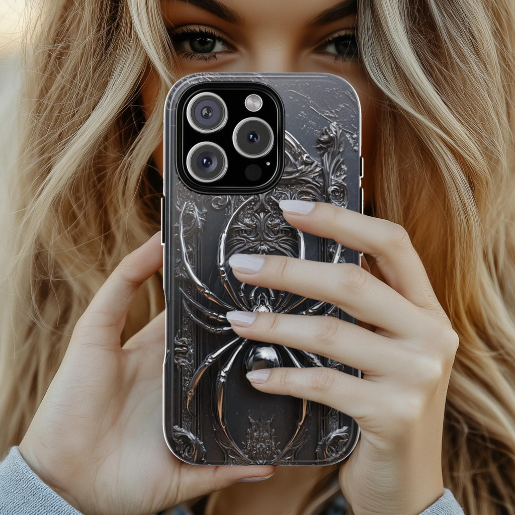3D Dark Gothic Fantasy Spider Phone Case, Mystical Aesthetic Phone Cover for iPhone 16 15 14 13 Pro Magsafe Samsung Galaxy S24, 465.1