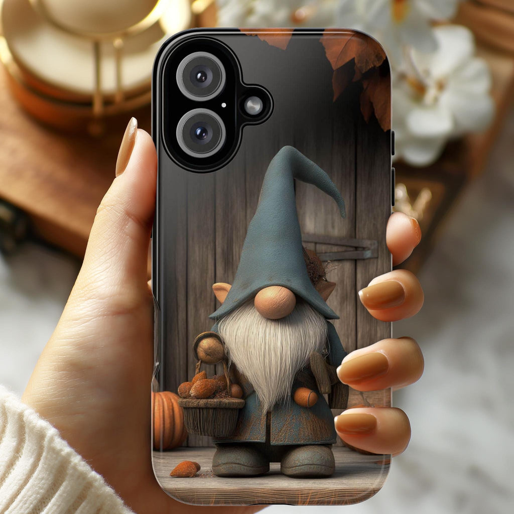 Cute Gnome Autumn Phone Case, Cozy Fall Pumpkins Design, Autumn Vibes Cover for iPhone 17 16 Tough or Magsafe, Samsung, 480.2