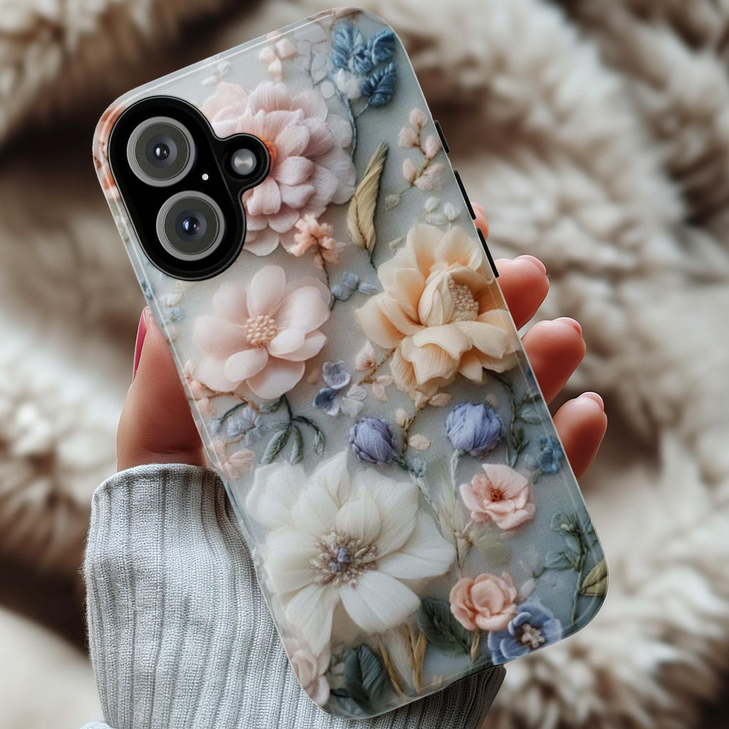 Spring Floral Art Phone Case, Pastel Bloom 3D Design, Floral Garden Case for iPhone 16 15 14 13 Pro Max Plus Magsafe, Samsung S24, 439.43
