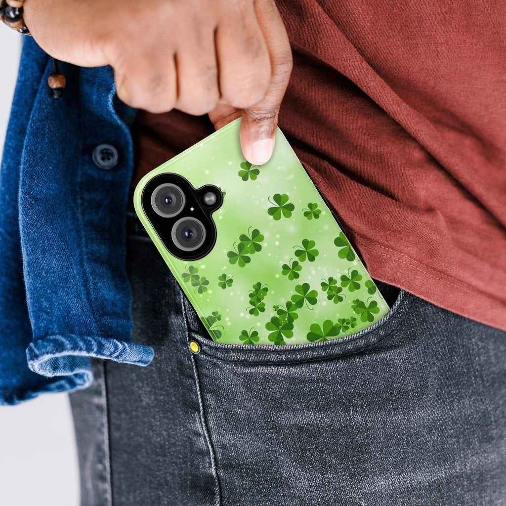 St Patricks Day Phone Case, Irish Luck Day Phone Case, Shamroc St Paddys Cover for iPhone 16 15 14 13 Pro Max Plus Samsung Galaxy S24, 289