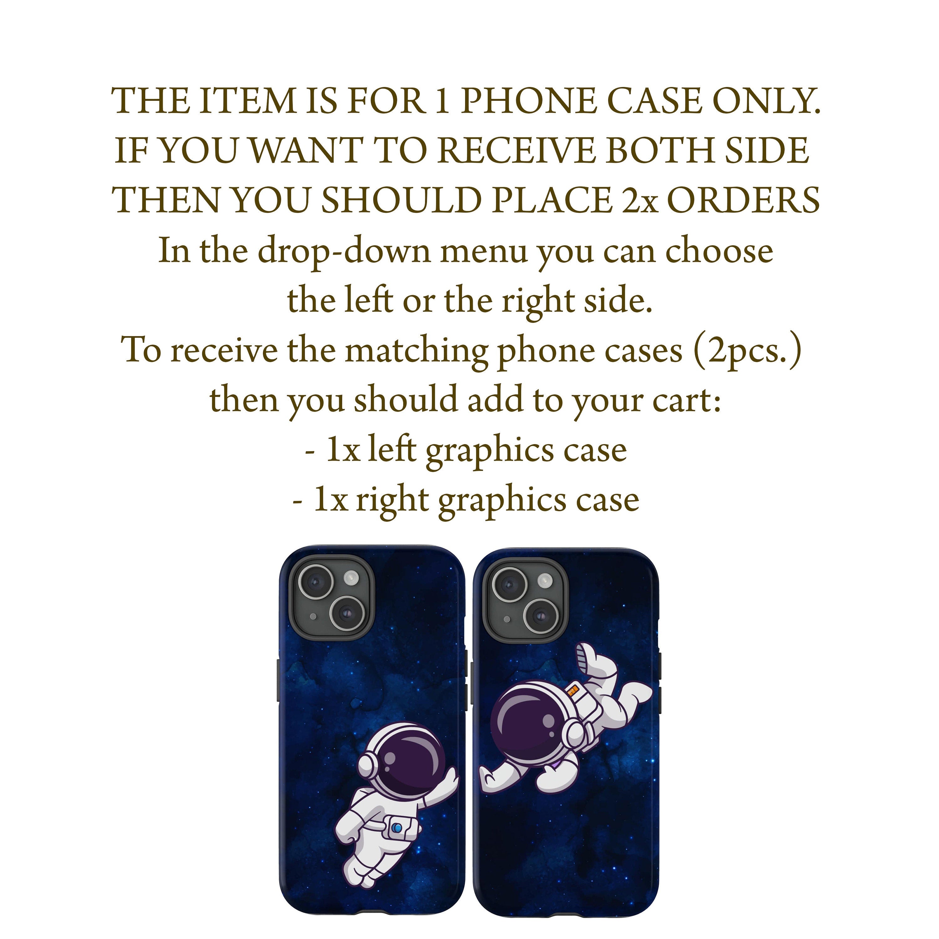 Astronaut Matching Phone Case for Couples, Spaceman Bride & Groom Cover, Galaxy Case for iPhone 16 15 14 13 12 11 XR Pro Max/Samsung Galaxy