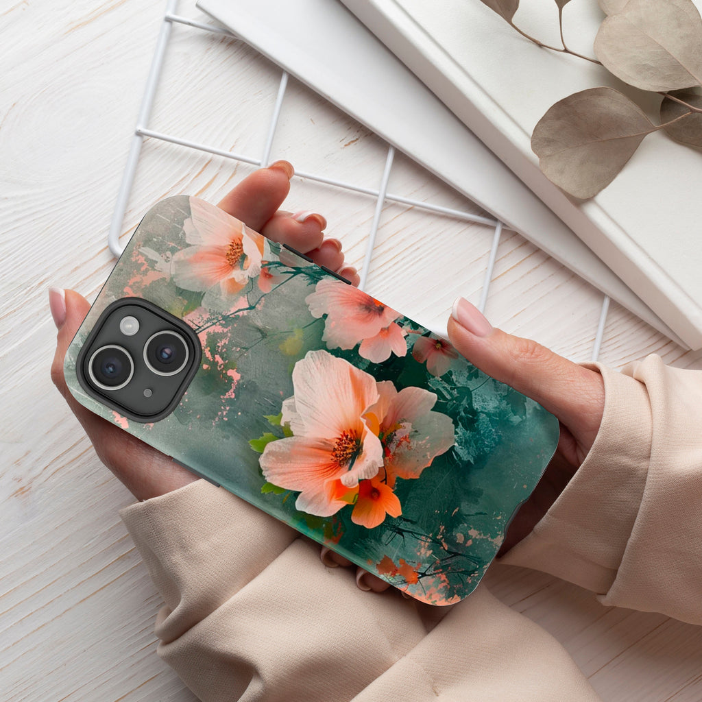 Fine Art Paint Floral Phone Case, Aesthetic Phone Case, Mother's Day Cover for iPhone  16 15 14 13 12 11 Pro Max Plus Samsung Galaxy S23 S22